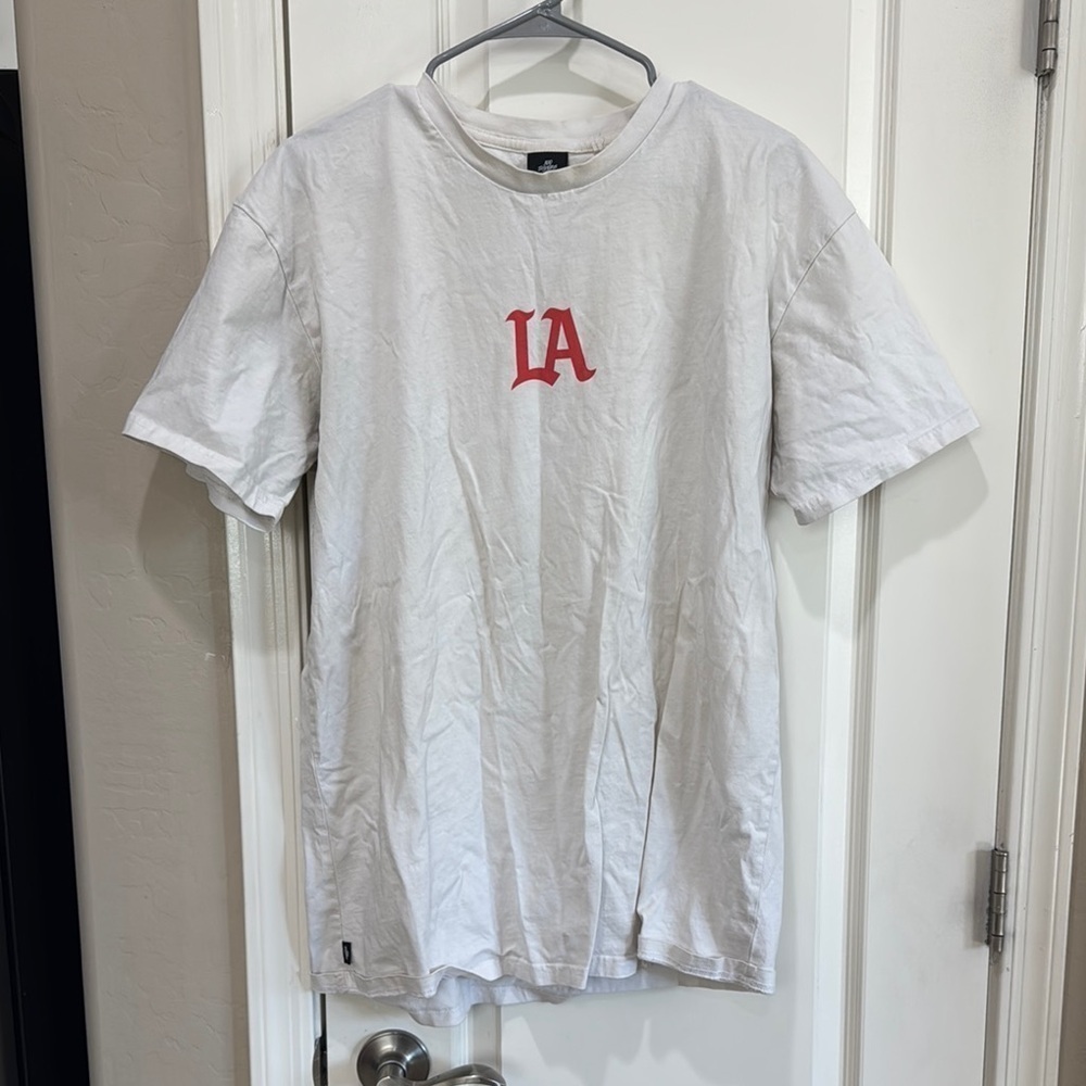 Casual White and Red Short Sleeve Tees / A22